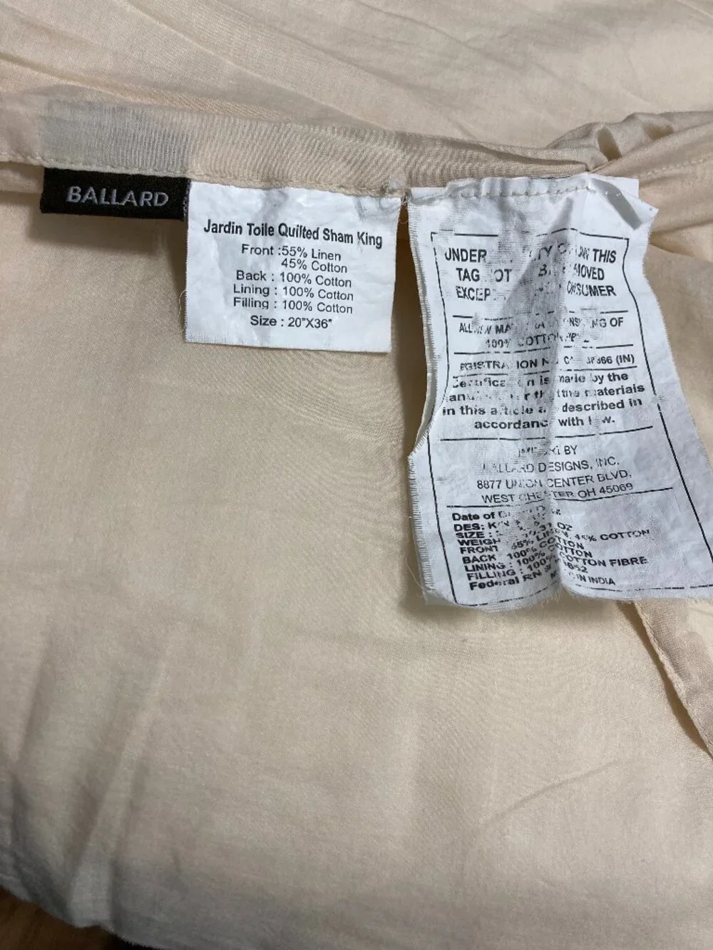 Ballard Desings Jardin Toile Quilted Sham Set Of 2 Cotton Linen Botanical Shabby